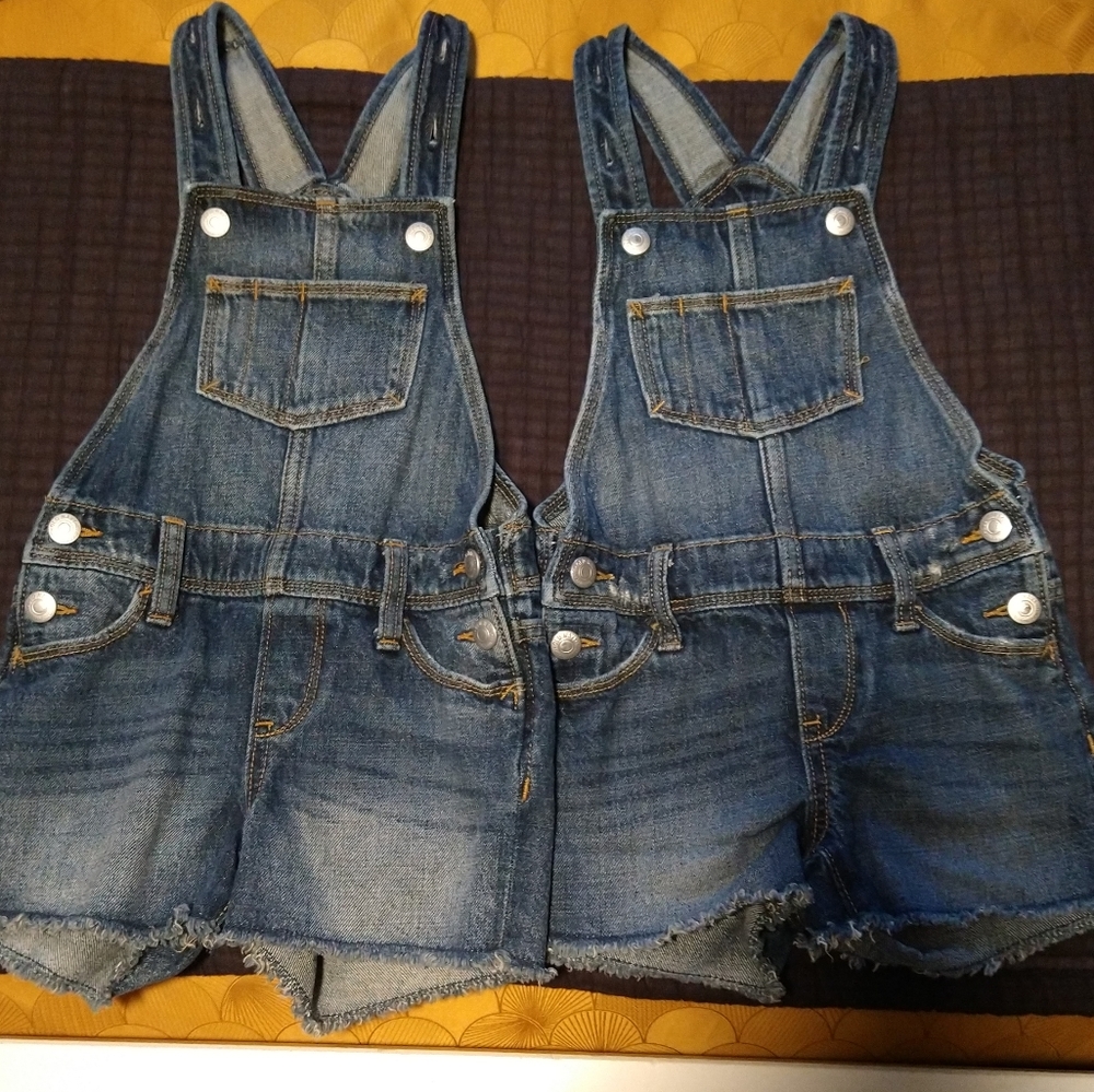 2 pair Old Navy XS cropped overalls